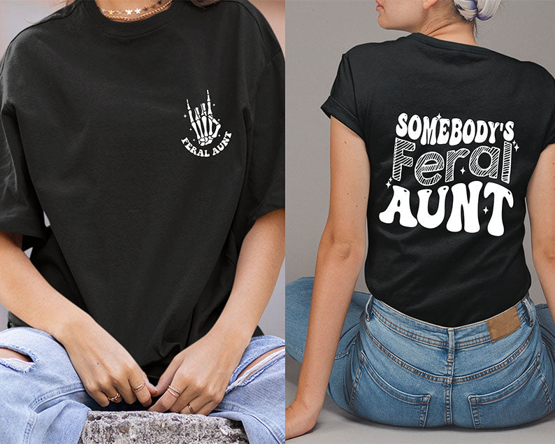 Funny Retro Somebodys Feral Aunt T-shirt