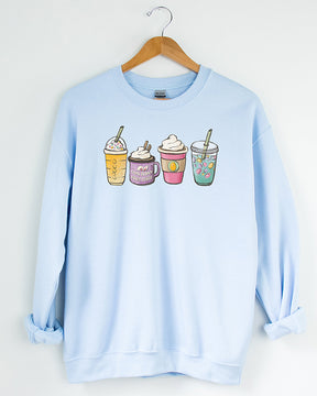 Easter Coffee Bunny Print Casual Sweatshirt