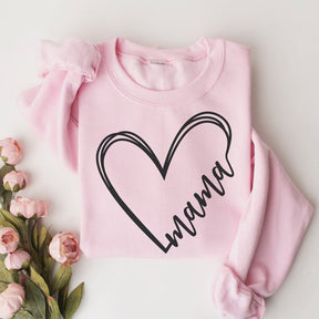 Dia das Mães Mama Heart Sweatshirt Print