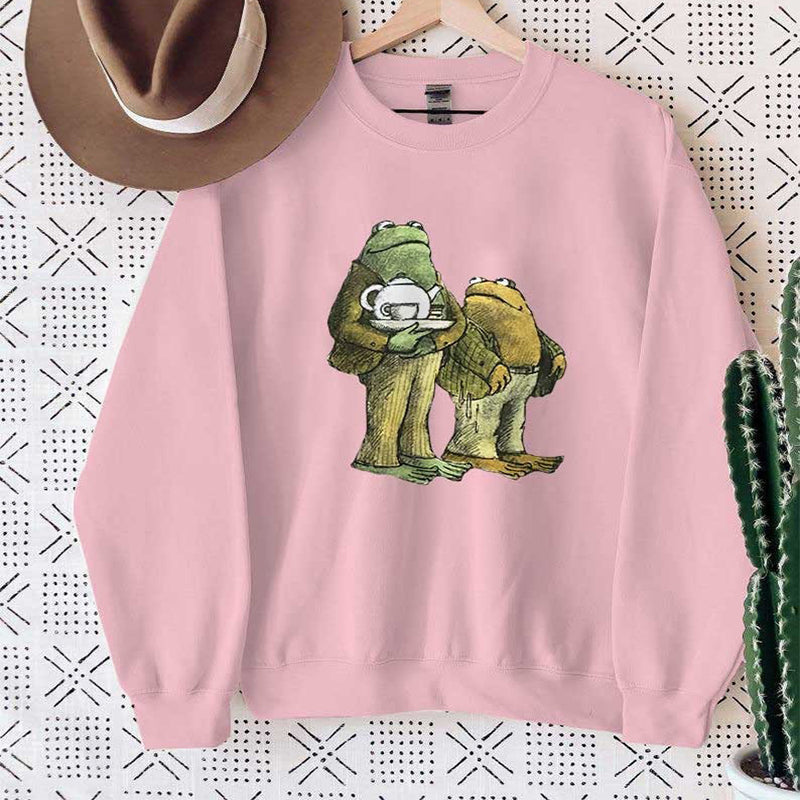 Frog Ócáideach Agus Toad Priontáil Sweatshirt