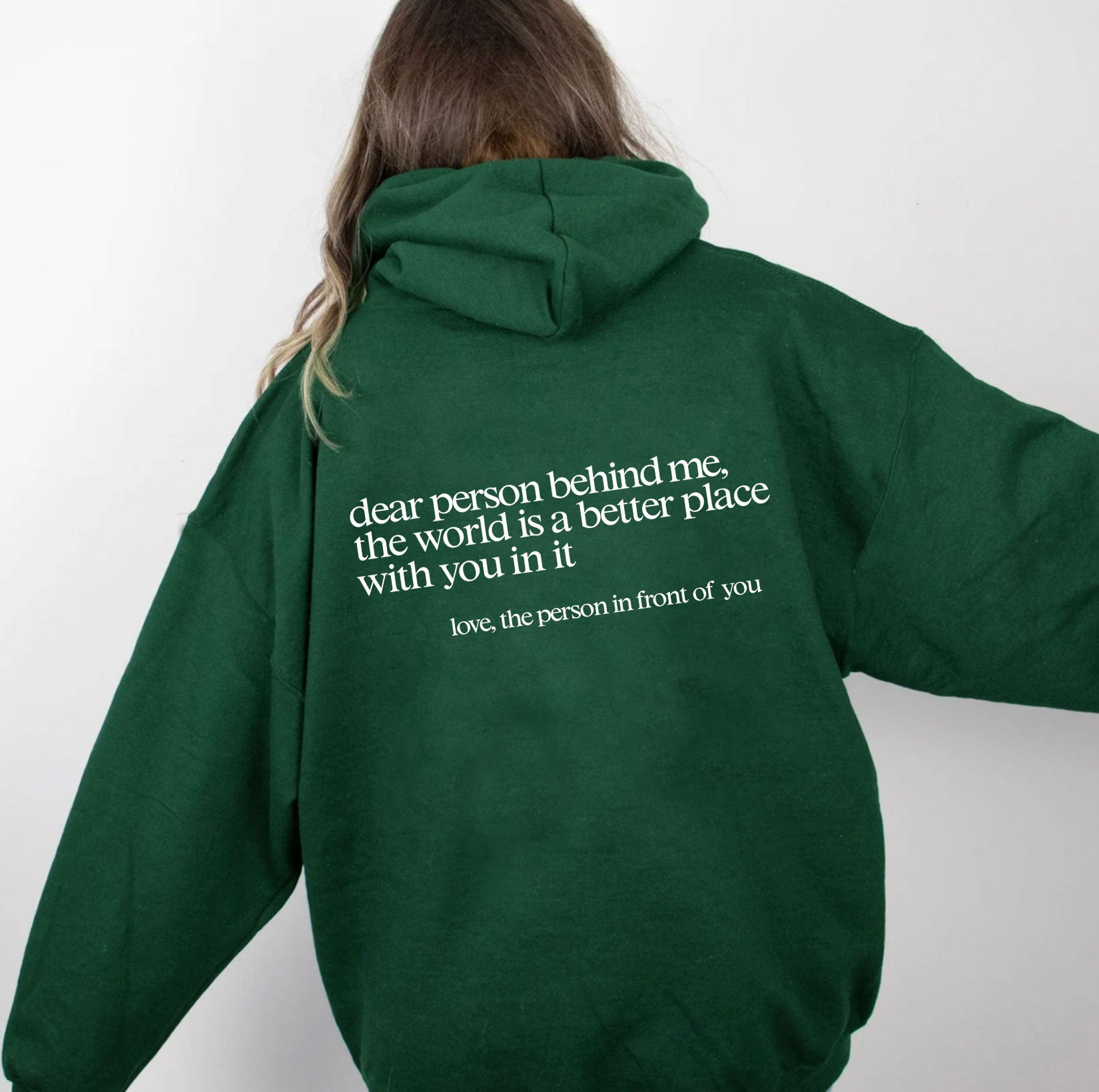 Letter Print Kangaroo Pocket Drawstring Sudadera con capucha