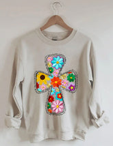 Christian Easter Spring Floral Sweatshirt