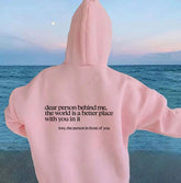 Letter Print Kangaroo Pocket Drawstring Hoodie