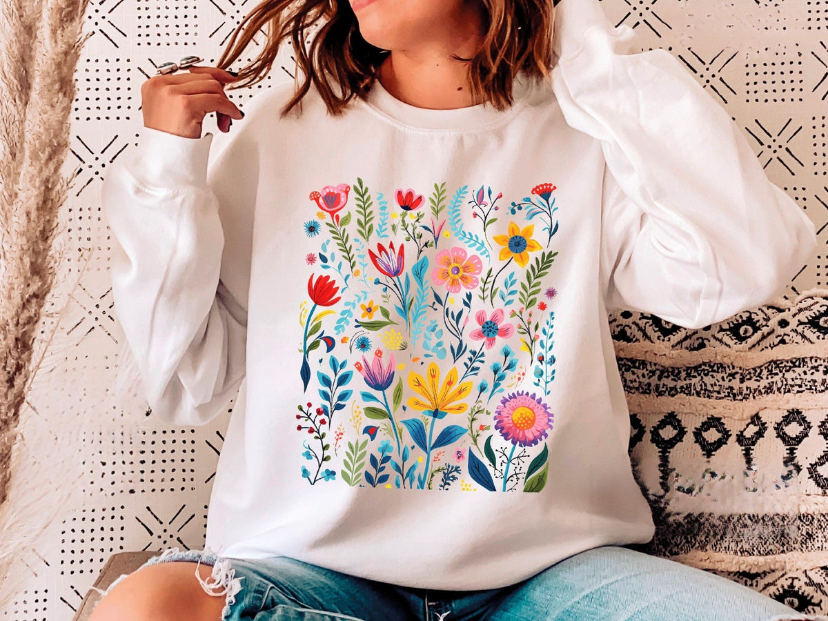 Boho Floral Sweatshirt