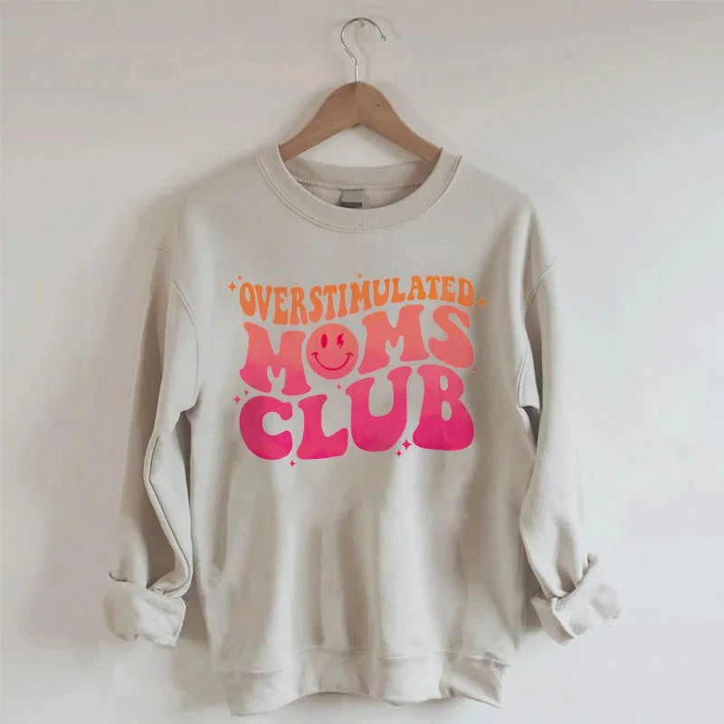 Overstimulated Moms Club Sweatshirt- Khaki