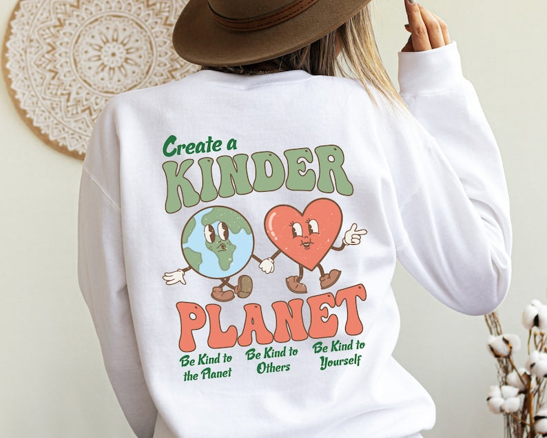 Crie um moletom estético Kinder Planet