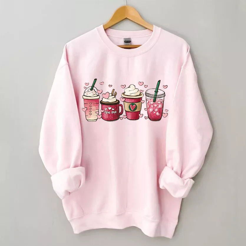 Sudadera unisex con diseño de café para el día de San Valentín