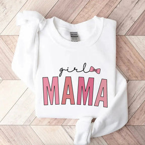 Máthar Lá Cailín Litir Mama Priontáil Sweatshirt