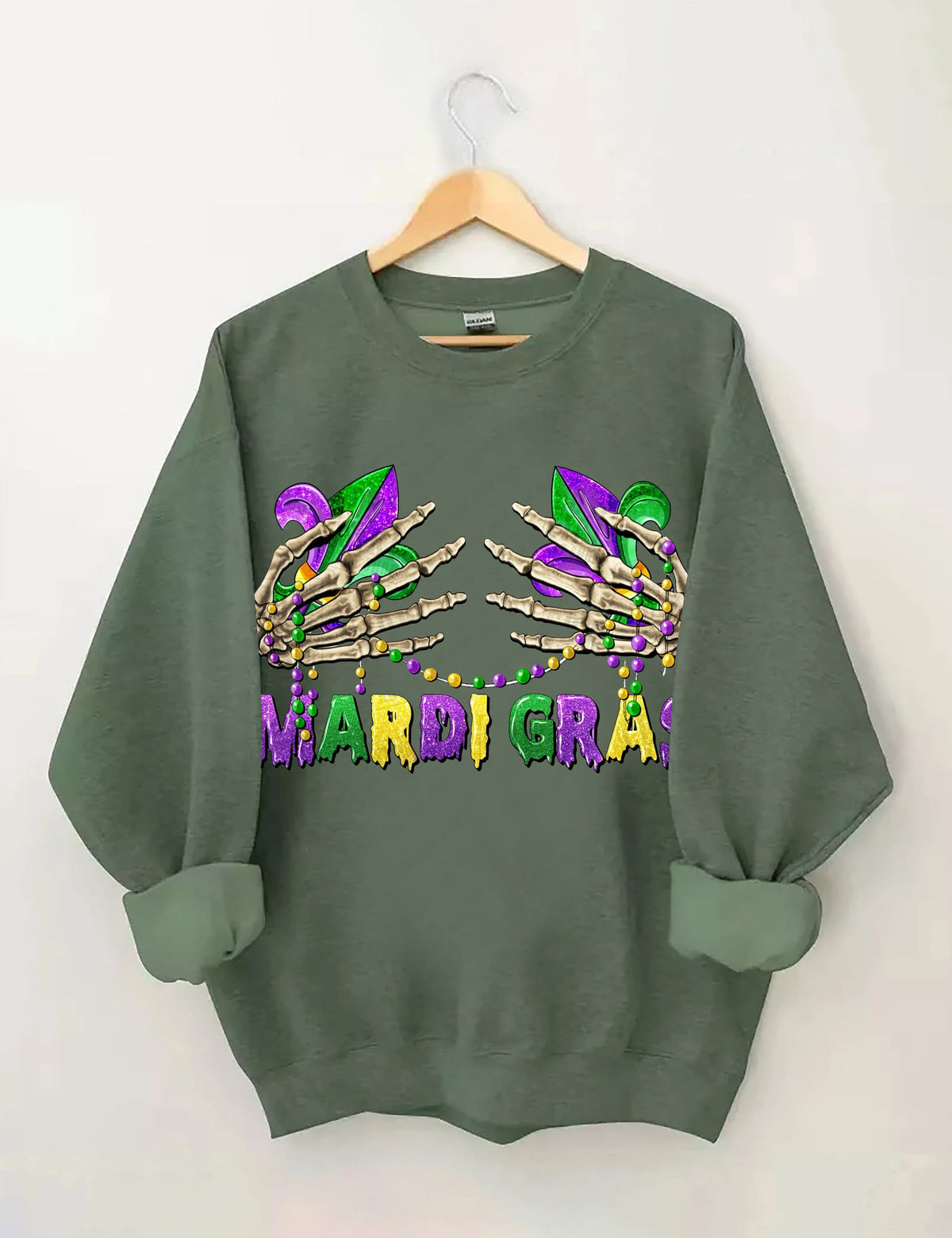 Mardi Gras Skeleton Hands Sweatshirt