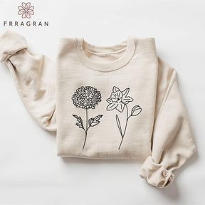 Flowers Print Trendy Sweatshirt