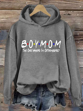 Boy Mom The One Where I'm Outnumbered Hoodie