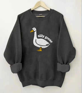 Silly Goose Print Sweatshirt