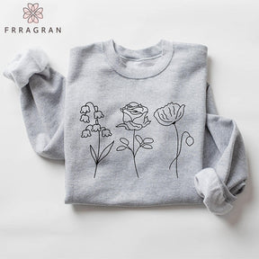 Flowers Print Trendy Sweatshirt