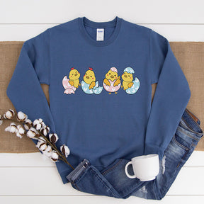 Easter Baby Chick Print Casual Sweatshirt