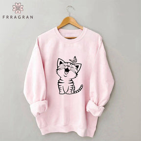 Cat with Butterfly Sweatshirt