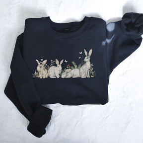 Sweat-shirt décontracté imprimé lapin de Pâques