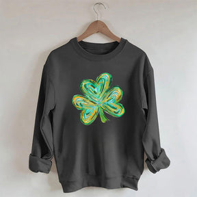 Cute St Patricks Four Leaf Clover Sweatshirt