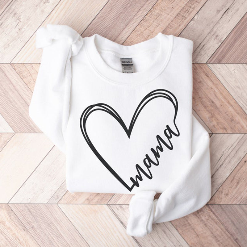 Dia das Mães Mama Heart Sweatshirt Print