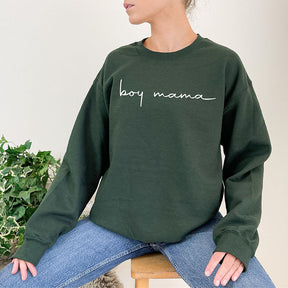 Boy Mama Funny Letter Print Sweatshirt