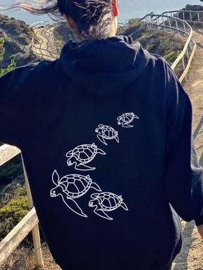 Vintage Ocean Turtle Surf Hoodie