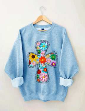 Christian Easter Spring Floral Sweatshirt