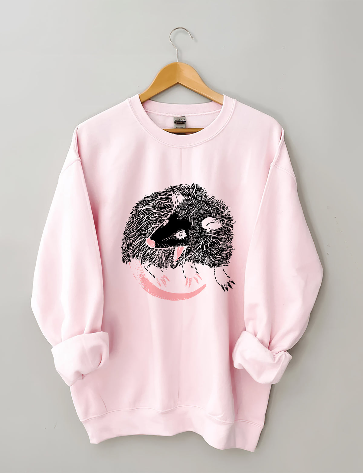 Opossum Print Casual Sweatshirt