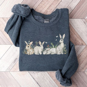 Sweat-shirt décontracté imprimé lapin de Pâques