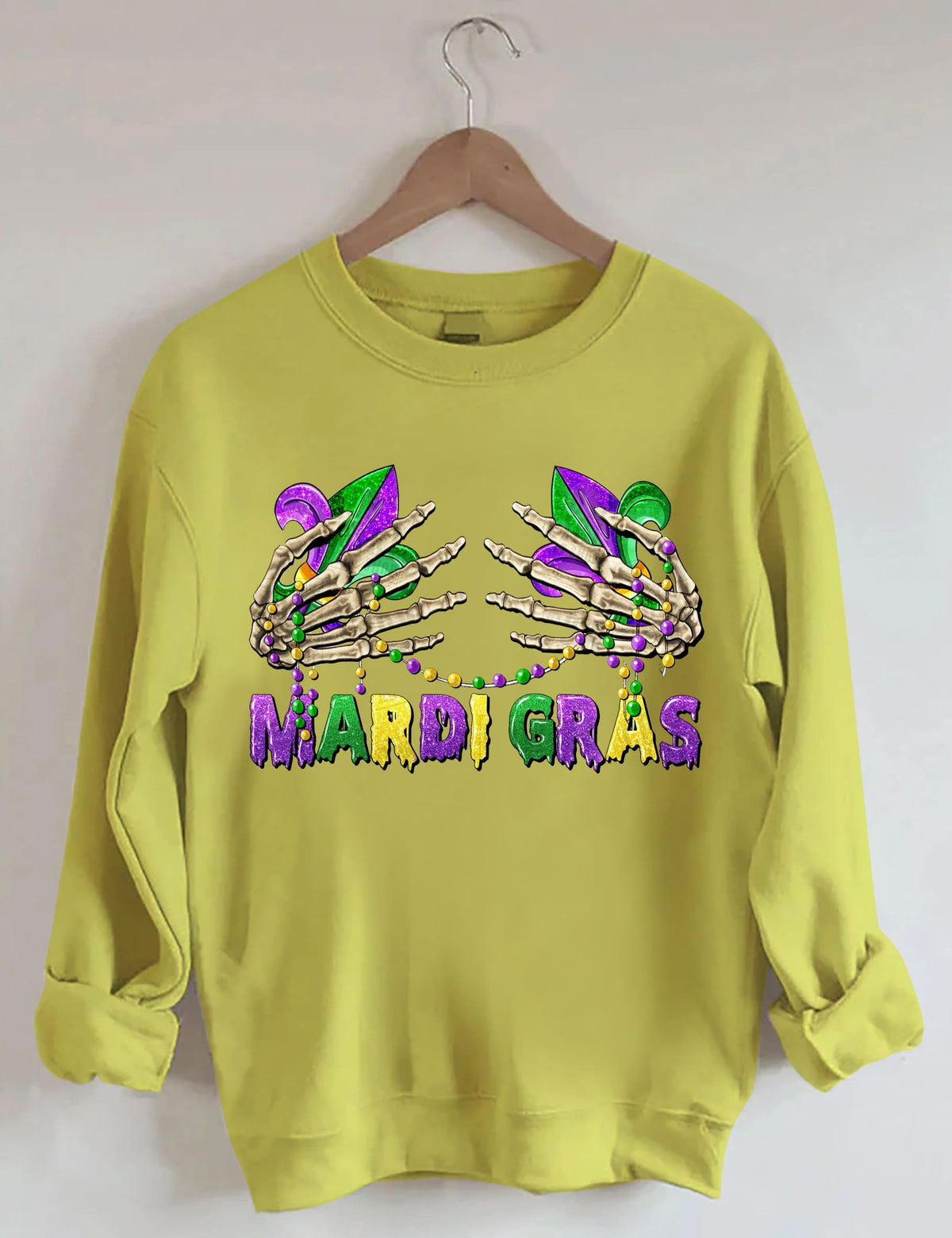 Mardi Gras Skeleton Hands Sweatshirt