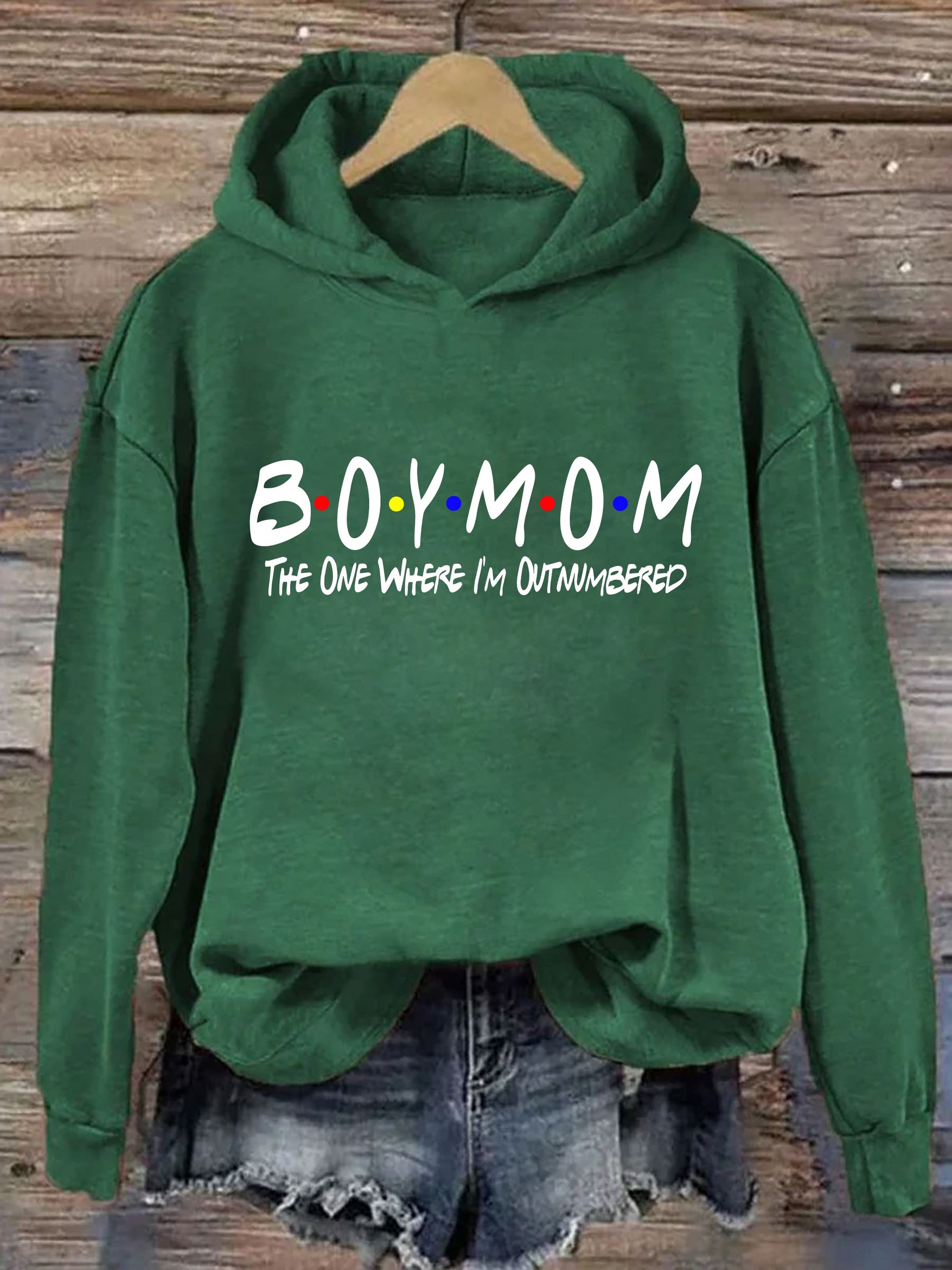 Boy Mom The One Where I'm Outnumbered Hoodie