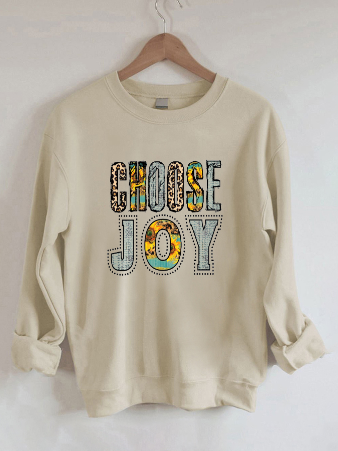 Choose Joy Religious - Casual Round Neck Sweatshirt