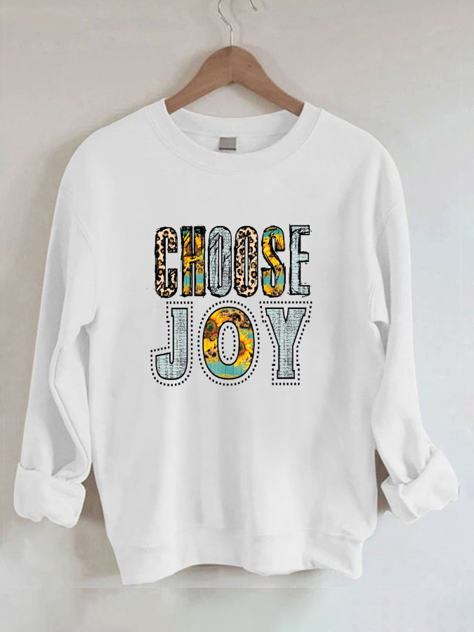 Choose Joy Religious - Casual Round Neck Sweatshirt