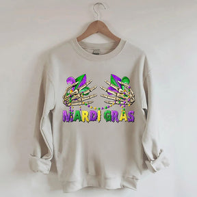 Mardi Gras Skeleton Hands Sweatshirt