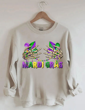 Mardi Gras Skeleton Hands Sweatshirt