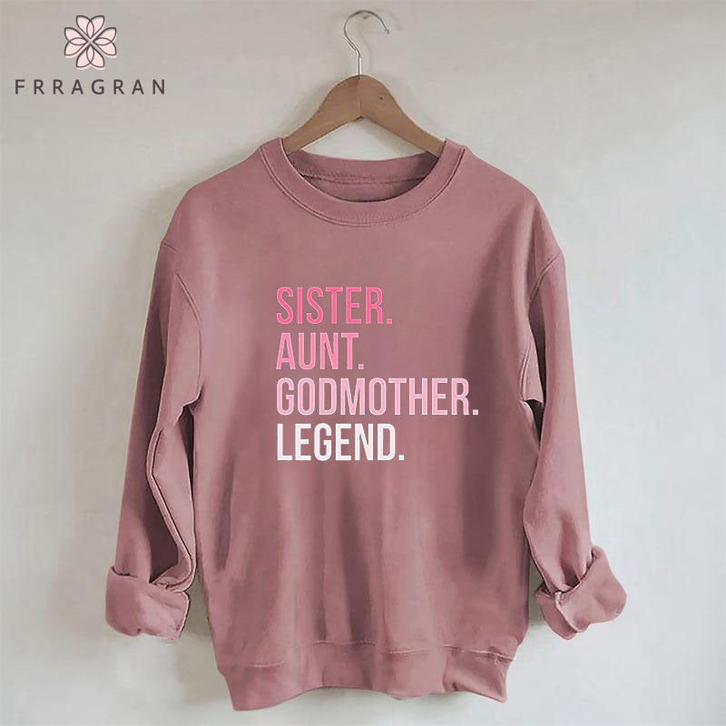 Funny Sister Letter Print Casual Sweatshirt