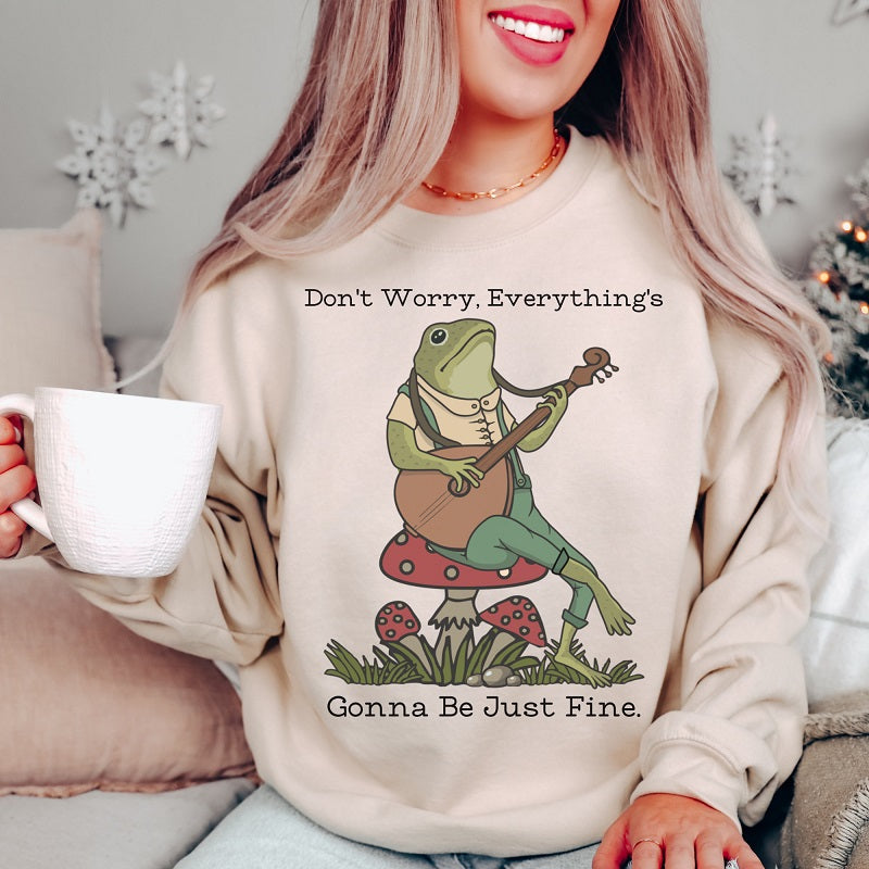 Frog Seinn Banjo Priontáil Sweatshirt