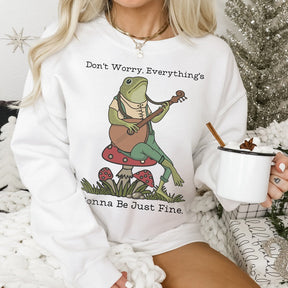 Frog Playing Banjo Print Sweatshirt