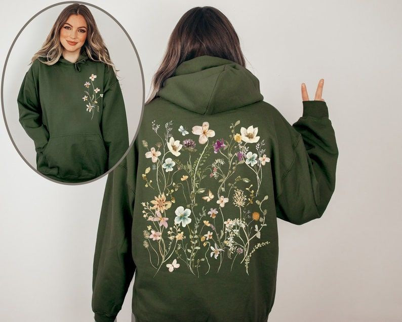 Boho Pastel Wildflowers Hoodie