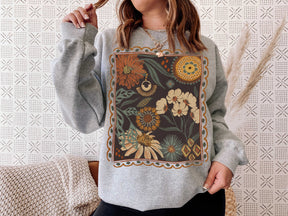 Fall Wildflower Nature Hippie Botanical Sweatshirt