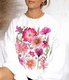 Vintage Wildflowers Pullover Sweatshirt