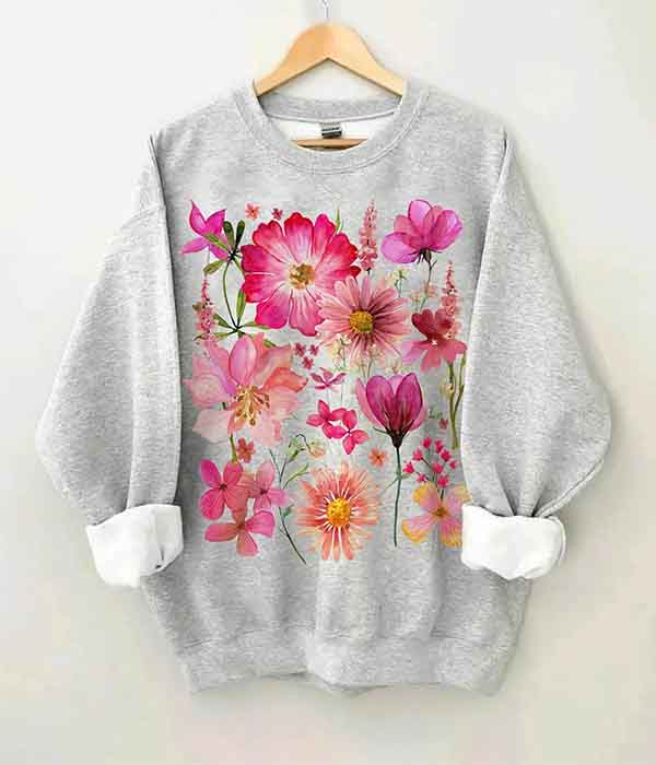 Vintage Wildflowers Pullover Sweatshirt