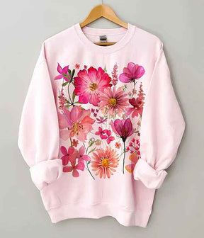 Vintage Wildflowers Pullover Sweatshirt