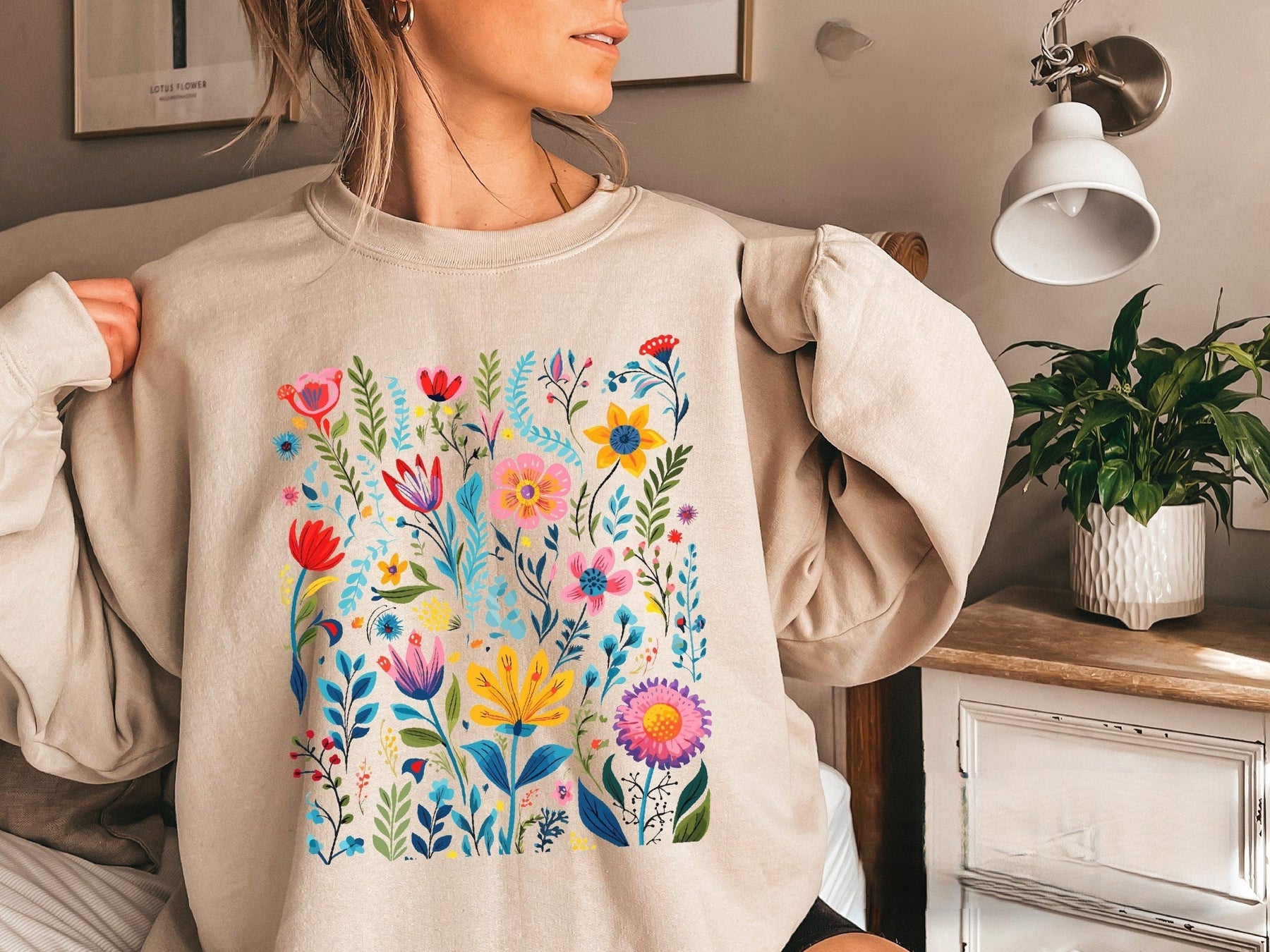 Boho Floral Sweatshirt