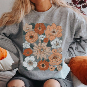 Boho Nature Flowers Sweatshirt