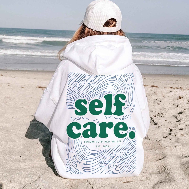 Self Care Letter Print Hoodie