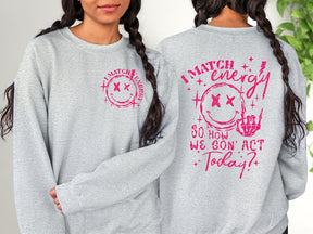 Double Print Cute Crewneck Sweatshirt