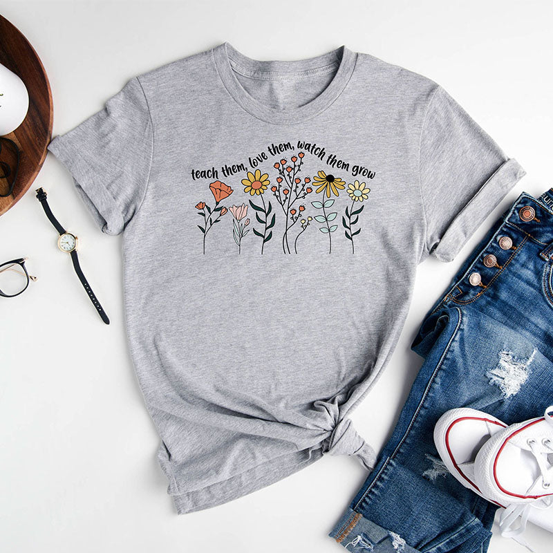 Floral Teacher Funny T-shirt