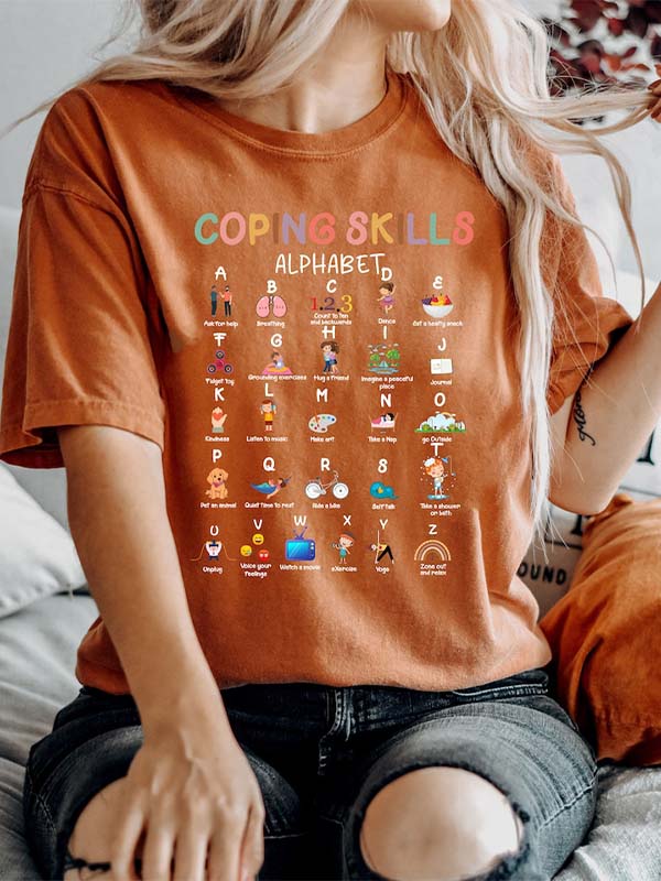 Coping Skills Alphabet Casual T-shirt