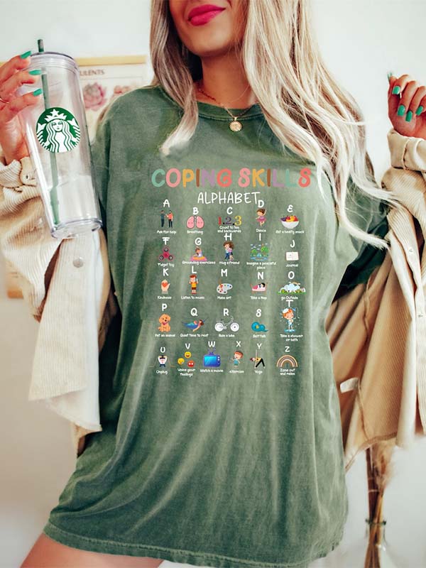 Coping Skills Alphabet Casual T-shirt