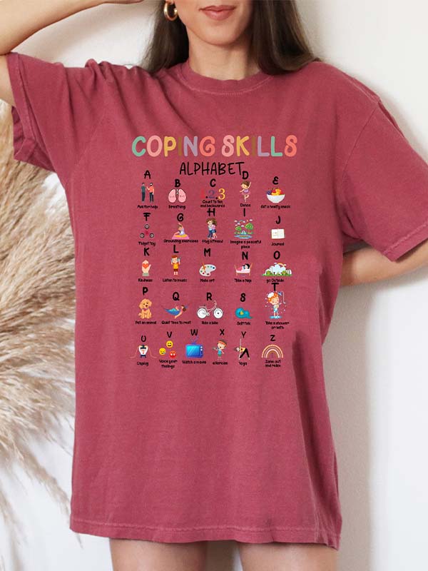 Coping Skills Alphabet Casual T-shirt