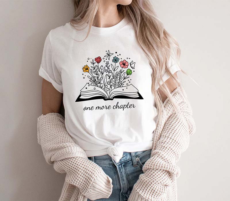 Funny Reading Cute Graphic Floral T-shirt